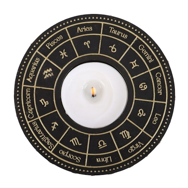 Something Different Astrologihjul Tealight-hållare En Storlek Bl Black/Gold One Size