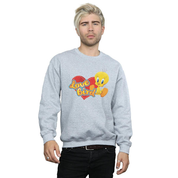 Looney Tunes Tweety Pie Alla Hjärtans Dag Love Bird Sweatshirt för Herrar Sports Grey XL