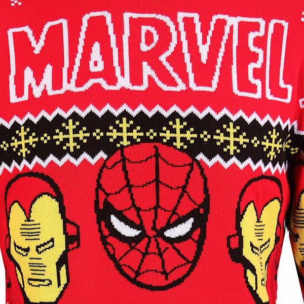 Marvel Unisex Vuxen Ansikten Stickad Sweatshirt XXL Flerfärgad Multicoloured XXL