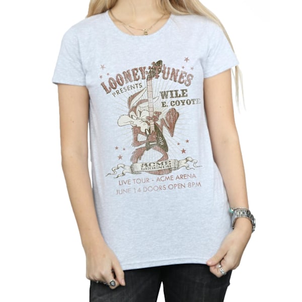 Looney Tunes Dam/Damer Wile E Coyote Gitarr Bomull T-shirt Sports Grey S