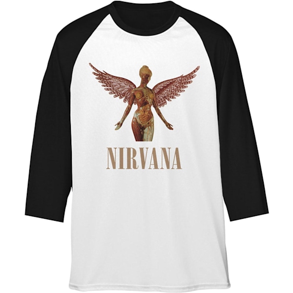 Nirvana Unisex Adult Triangle in Utero Raglan T-Shirt XL Svart/Vit Black/White XL