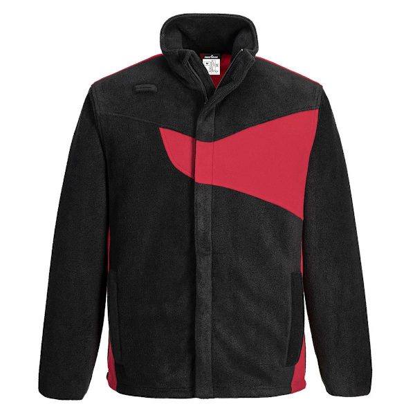 Portwest PW2 Fleecejacka för män S Svart/Röd Black/Red S
