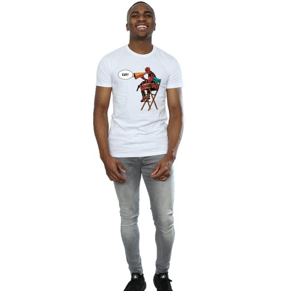 Marvel Herr Deadpool Regissörsstol T-shirt XL Vit White XL