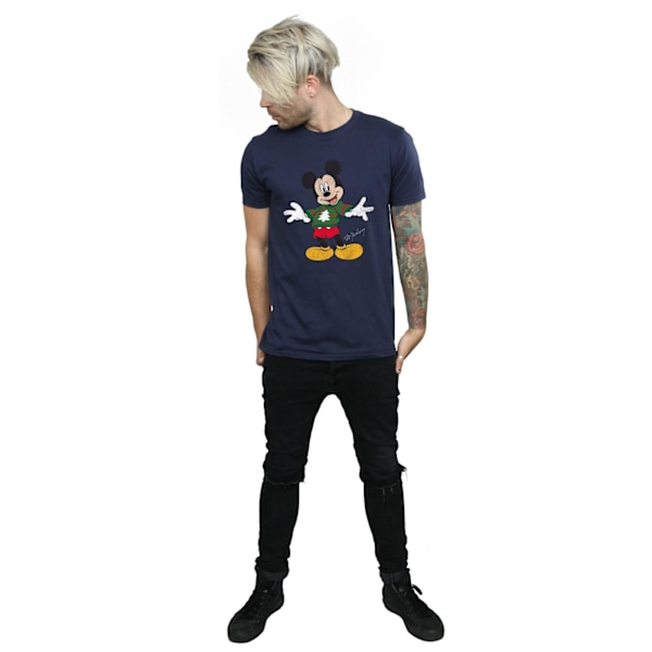 Disney Herr Mickey Mouse Jultröja T-shirt L Marinblå Navy Blue L