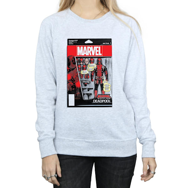 Marvel Dam/Kvinnor Deadpool Action Figur Sweatshirt L Heather Heather Grey L