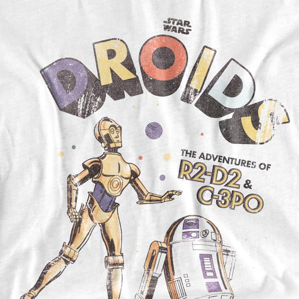 Star Wars Unisex Vuxen Retro Droids Ringspun Bomull Långärmad White M