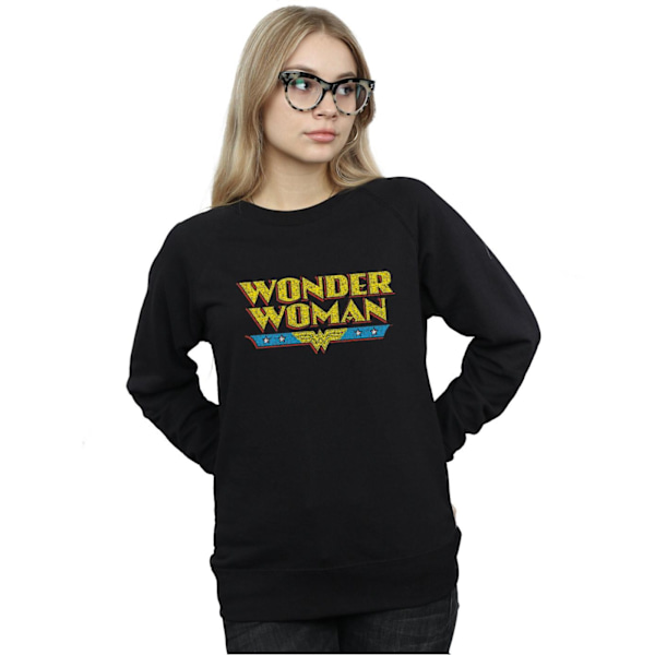 DC Comics Dam/Kvinnor Wonder Woman Crackle Logo Sweatshirt S Black S