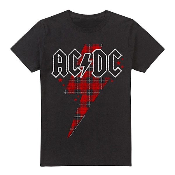 AC/DC Herr Plaid Bolt T-Shirt M Svart Black M