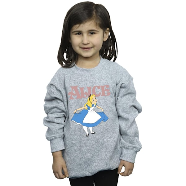 Disney Girls Alice In Wonderland Take A Bow Sweatshirt 7-8 År Navy Blue 7-8 Years