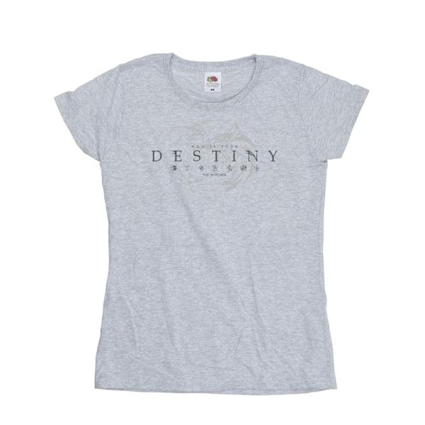 Netflix Dam/Kvinnor The Witcher Wolf´s Destiny Bomull T-shirt Sports Grey XXL