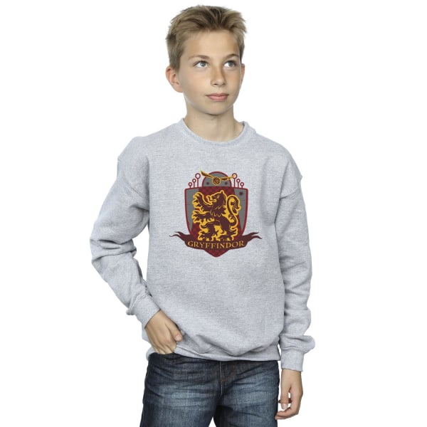 Harry Potter Pojkar Gryffindor Bröstmärke Sweatshirt 5-6 År S Sports Grey 5-6 Years