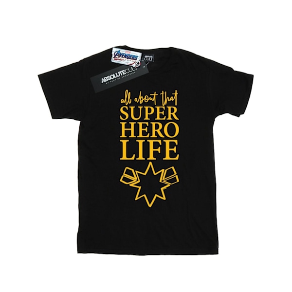 Marvel Girls Avengers Endgame Superhero Life Sketch Bomull T-shirt Black 7-8 Years