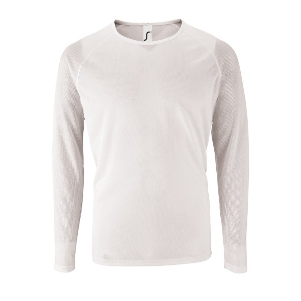 SOLS Sportig Långärmad Performance T-shirt för män XL Vit White XL