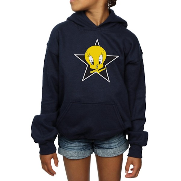 Looney Tunes Girls Tweety Pie Star Hoodie 9-11 år Marinblå Navy Blue 9-11 Years