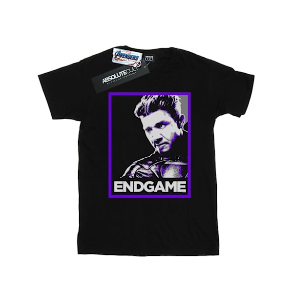 Marvel Womens/Ladies Avengers Endgame Hawkeye Poster Cotton Boy Black L