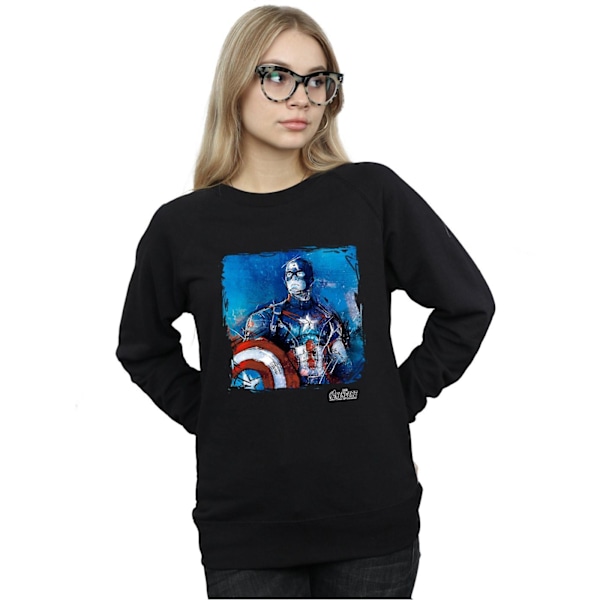 Marvel Dam/Kvinnor Captain America Art Sweatshirt M Svart Black M