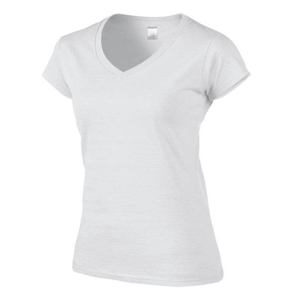 Gildan Dam/Damer Softstyle V-ringad T-shirt XXL Vit White XXL