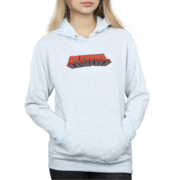 Marvel Womens/Ladies Deadpool Text Logo Hoodie L Heather Grey Heather Grey L