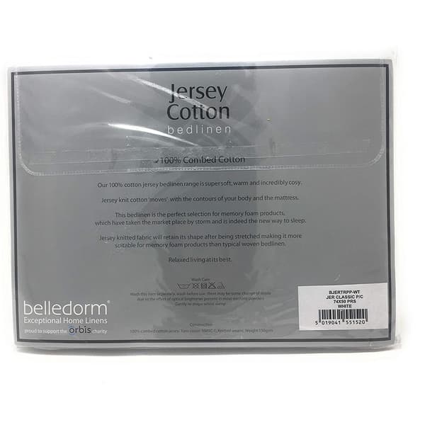 Belledorm Jersey Bomullskuddfodral (Par) L Vit White L