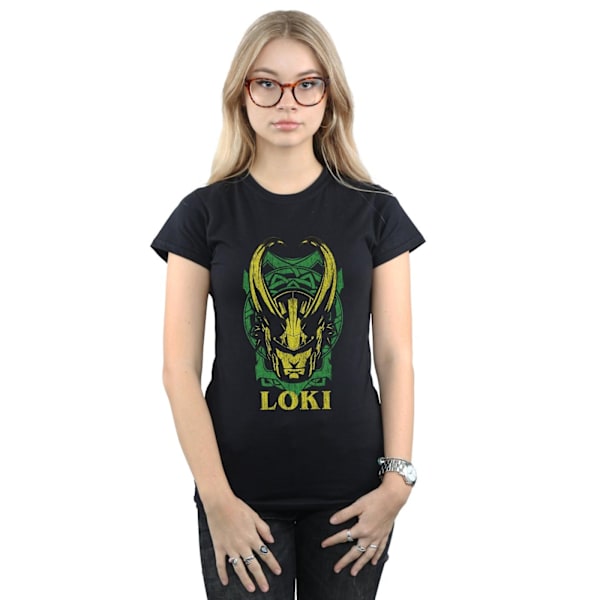 Marvel Dam/Kvinnor Loki Badge Bomull T-shirt XL Svart Black XL