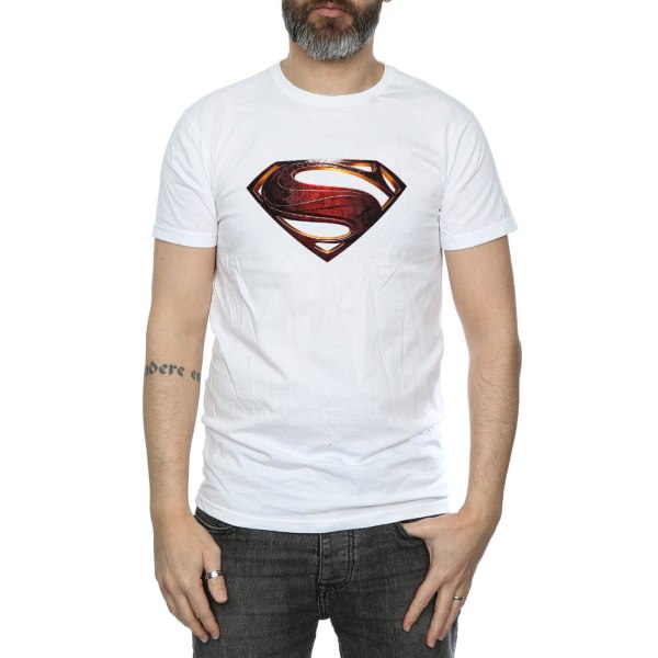 Superman Herr Logotyp bomull T-shirt 3XL Vit White 3XL