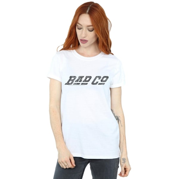 Bad Company Dam/Damer Rak Logotyp Bomull Boyfriend T-Shir White 4XL