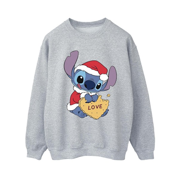 Disney Dam/Kvinnor Lilo Och Stitch Jul Kärlek Biscuit Swe Sports Grey L