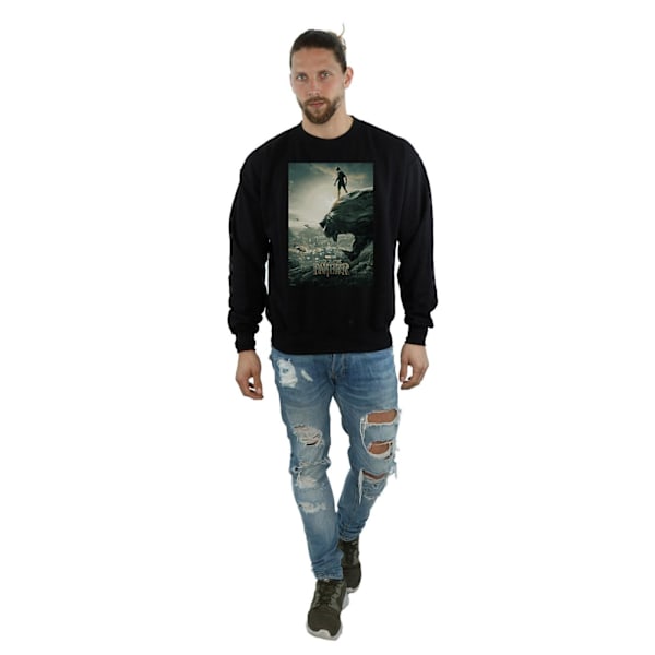 Marvel Herr Svart Panther Poster Sweatshirt 3XL Svart Black 3XL