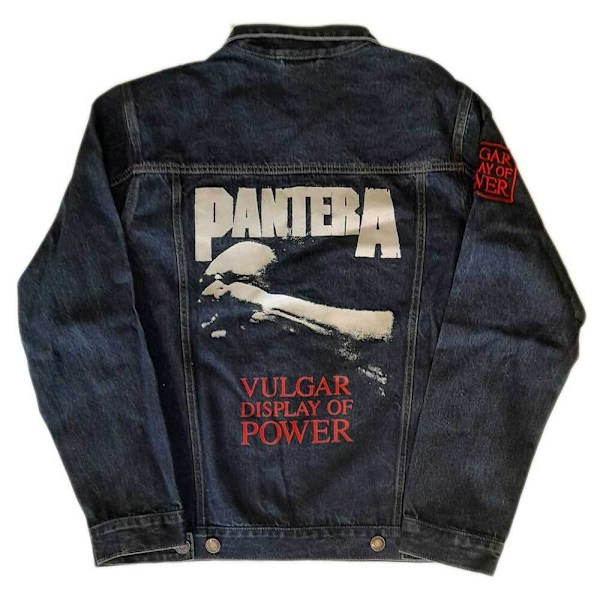 Pantera Unisex Vuxen Vulgar Display Of Power Ryggtryck Tvättat Denim Blue XL