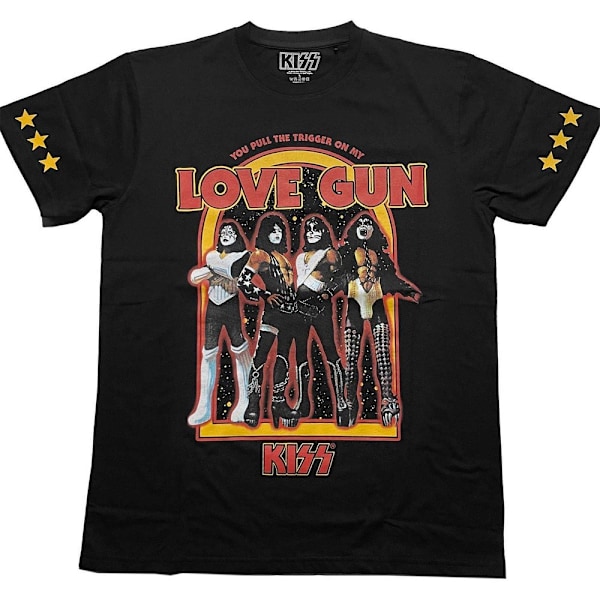 Kiss Unisex Adult Love Gun Stars T-Shirt M Svart Black M