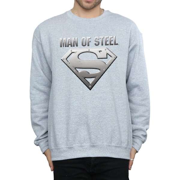 DC Comics Herr Superman Man Of Steel Shield Sweatshirt XL Sport Sports Grey XL