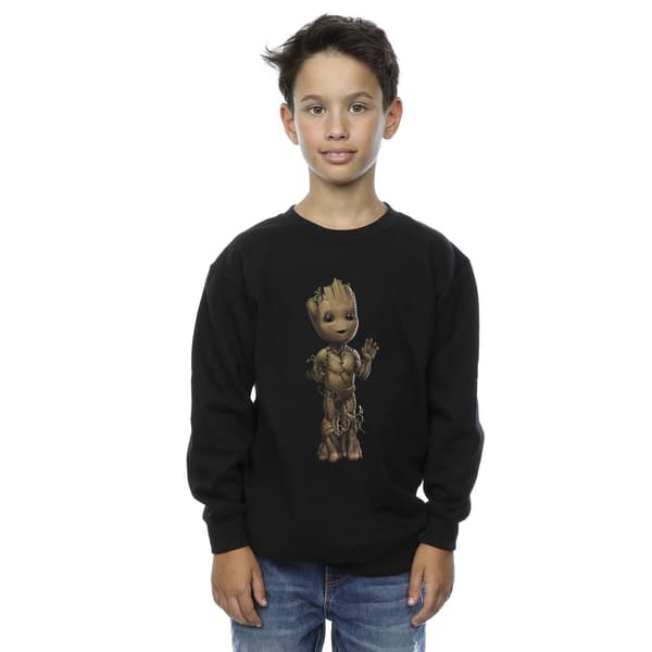 Marvel Pojkar I Am Groot Wave Pose Tröja 7-8 År Svart Black 7-8 Years
