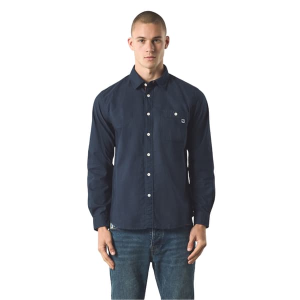 Pretty Green Herrskjorta med Paisleyfoder och Knappar XXL Marinblå Navy XXL