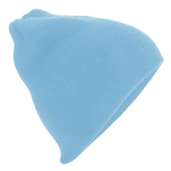 Beechfield Plain Basic Knitted Winter Beanie Hat One Size Sky B Sky Blue One Size