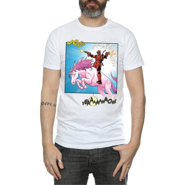 Marvel Herr Deadpool Hey You T-shirt S Vit White S