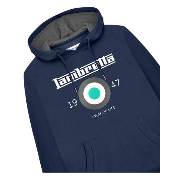 Lambretta Herr Target Hoodie 4XL Marinblå/Vattenfall Navy/Waterfall 4XL