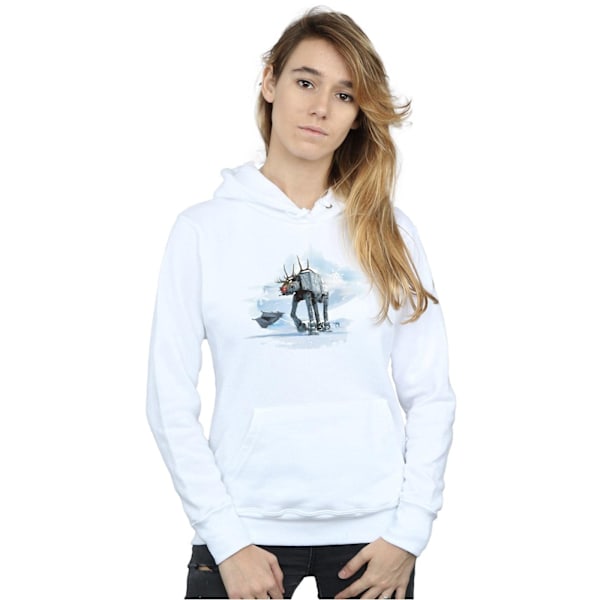 Star Wars Dam/Damer Jul AT-AT Renhjort Hoodie XL Vit White XL