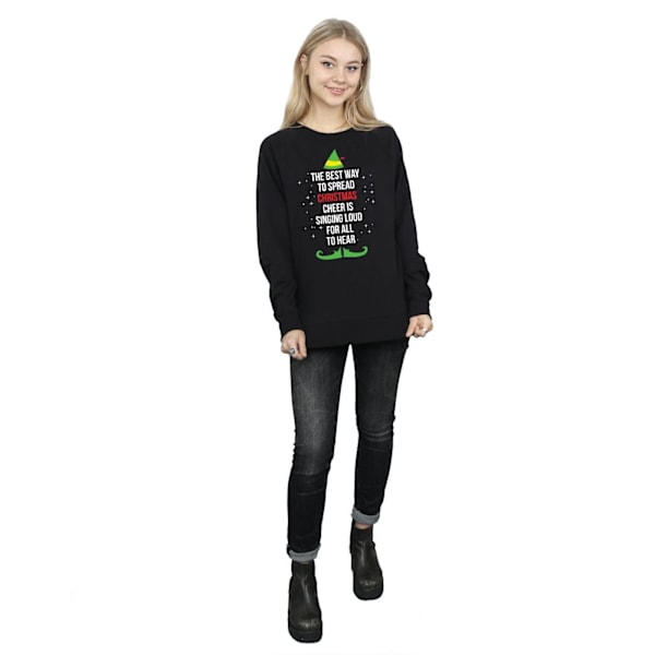 Elf Dam/Damer Julglädje Text Sweatshirt M Svart Black M