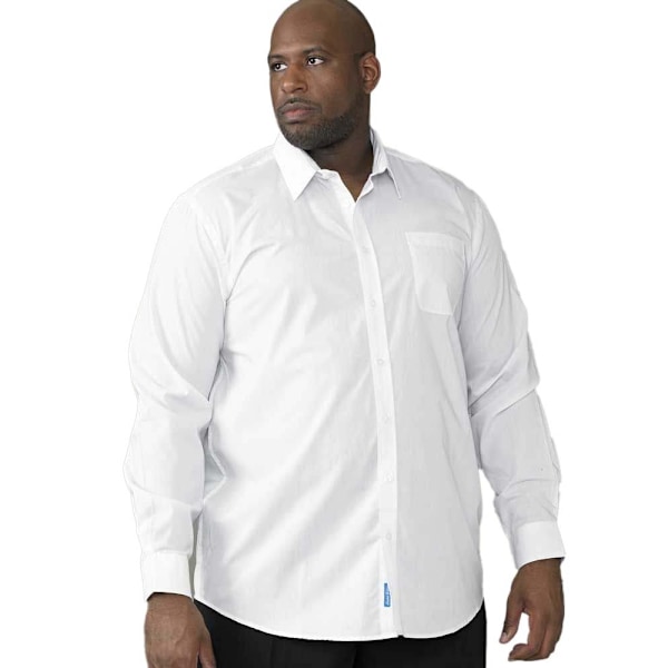 Duke Herr Aiden Kingsize Långärmad Skjorta 8XL Vit White 8XL