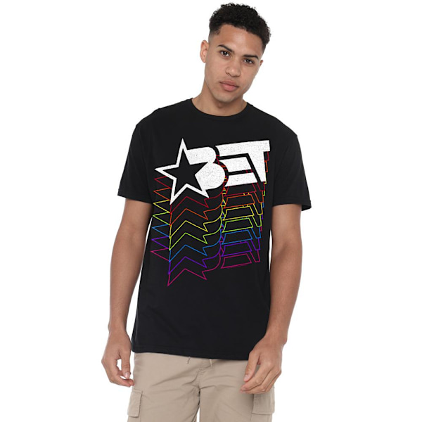 BET Herr Cascading Rainbow Logo T-Shirt 3XL Svart Black 3XL