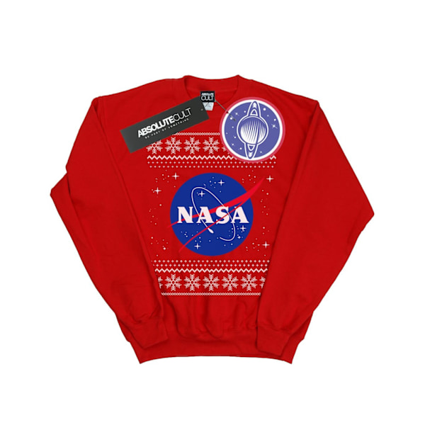 NASA Dam/Damer Classic Fair Isle Sweatshirt S Röd Red S