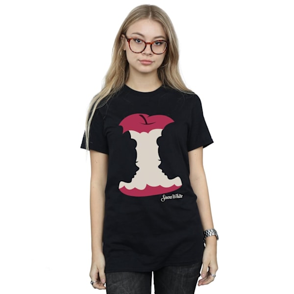 Disney Princess Dam/Damer Snövit Silhuett Bomull Pojkvän T-shirt Black M