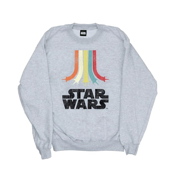 Star Wars Retro Rainbow Sweatshirt för pojkar 5-6 år Sports Grey Sports Grey 5-6 Years