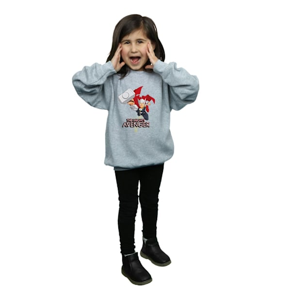 Marvel Girls Thor The Mighty Avenger Sweatshirt 12-13 år Spo Sports Grey 12-13 Years