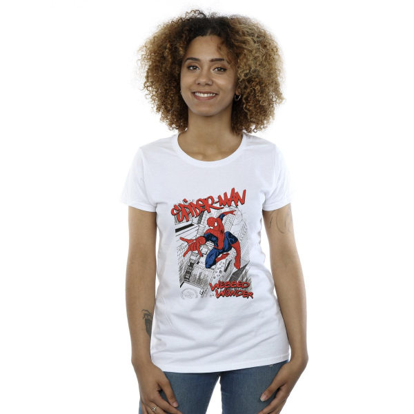 Marvel Womens/Ladies Spider-Man Sketch City Cotton T-Shirt XXL White XXL