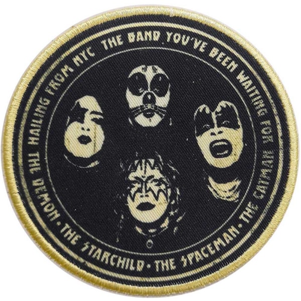 Kiss Hailing from NYC Iron On Patch One Size Black/Gold Black/Gold One Size