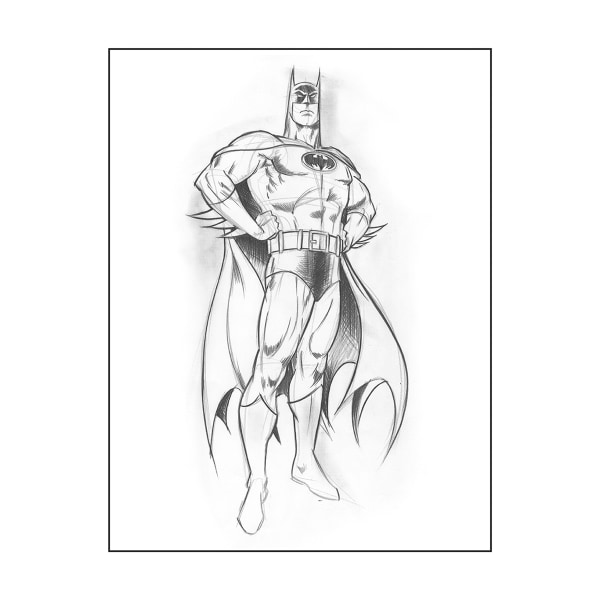 Batman Hero Sketch Print 50cm x 40cm Vit/Svart White/Black 50cm x 40cm