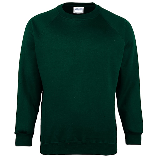 Maddins Kids Unisex Coloursure Crew Neck Sweatshirt / Skolkläder (2-pack) Bottle Green 26