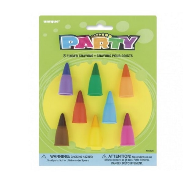 Unika Party Cone Finger Crayons (Förpackning om 8) En Storlek Flerfärgad Multicoloured One Size