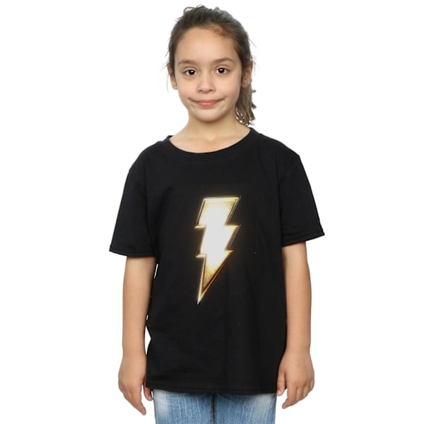 DC Comics Girls Shazam Bolt Logo Bomull T-shirt 12-13 år Svart Black 12-13 Years